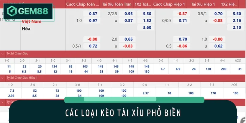 Cần nắm rõ về các loại kèo tài xỉu cơ bản trước khi trải nghiệm