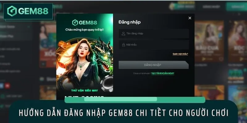 Quy trình đăng nhập GEM88 với 3 bước