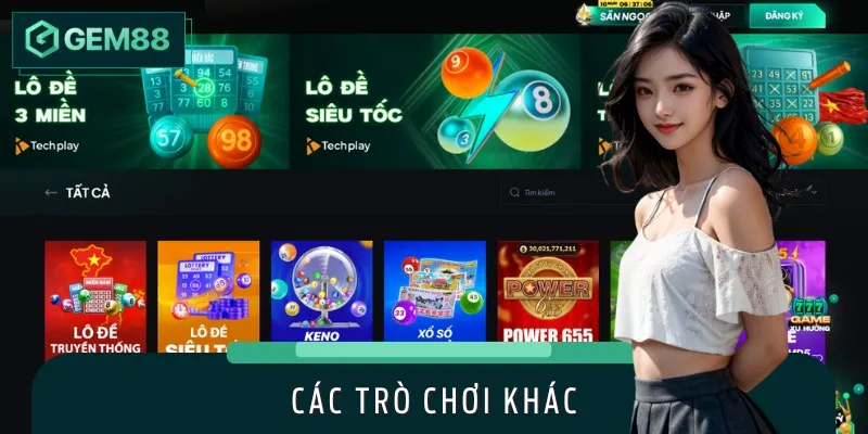 Bên cạnh các sảnh cược chính, GEM88 còn sở hữu nhiều sân chơi khác