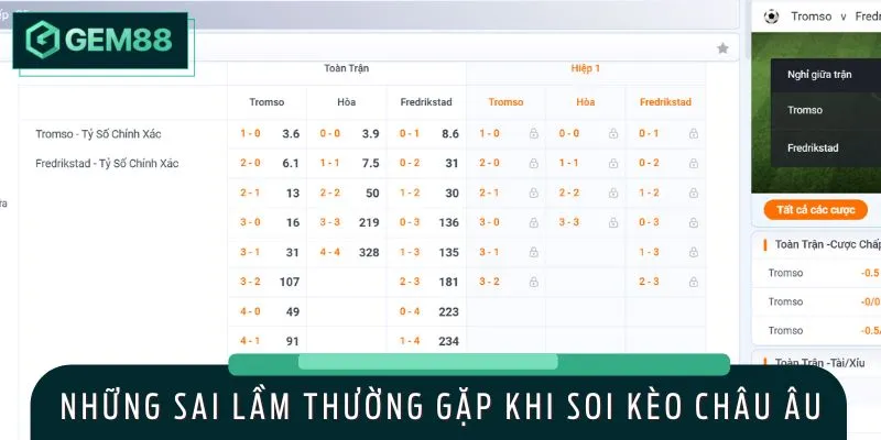 Thành viên chú ý những lỗi thường gặp khi soi kèo