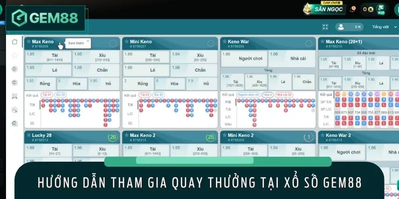 Quy trình tham gia cược số tại nhà cái GEM88