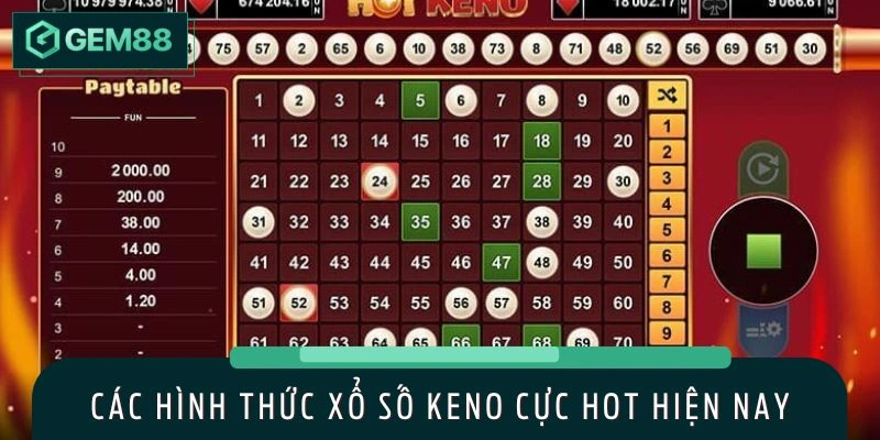 Các thể loại Keno thịnh hành hiện nay