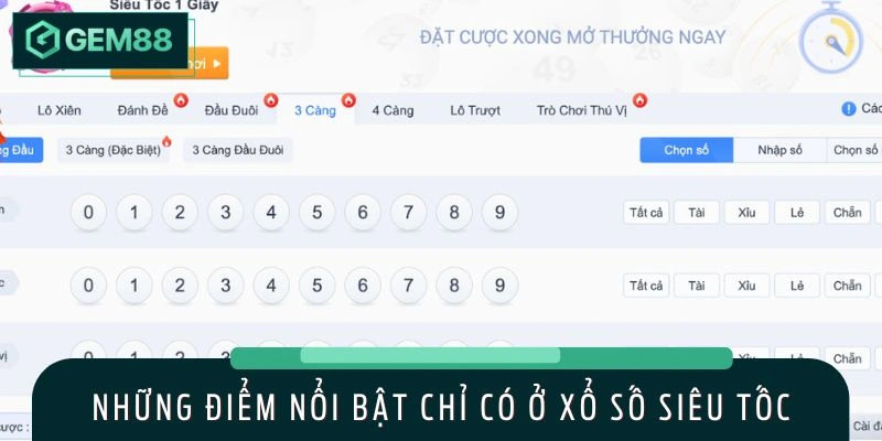 Điểm nổi bật trong hình thức lô đề tốc độ